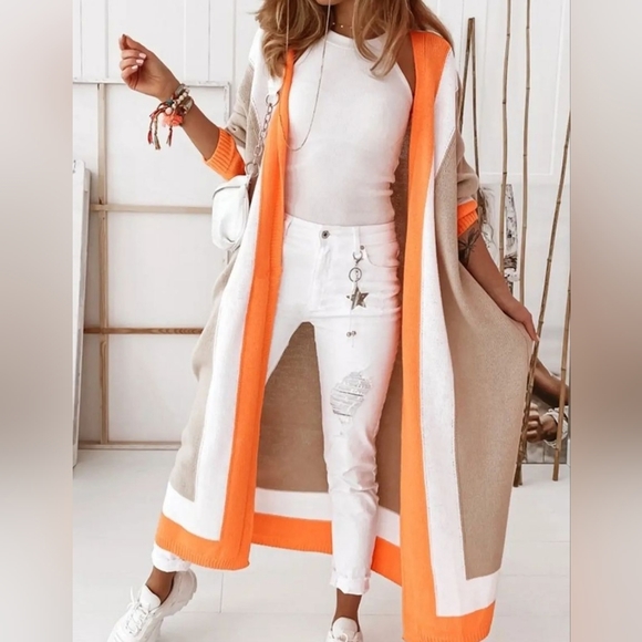 Catwalk London Sweaters - NWT Cersei Contrast Longline Knitted Cardigan